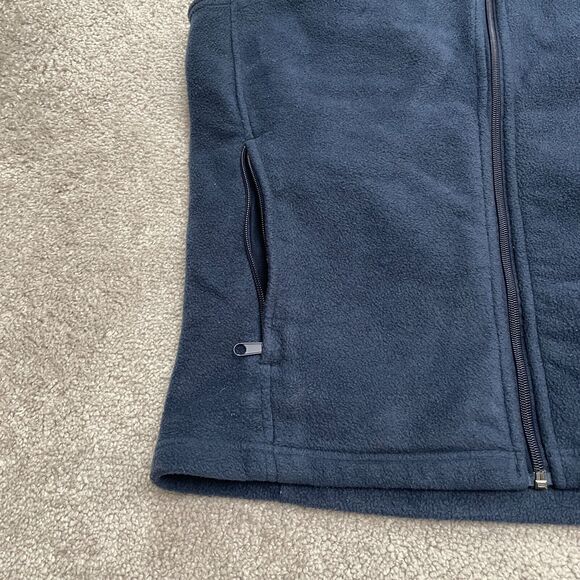 Columbia Steens Mountain Fleece Vest Mens Small Blue Black Full Zip Outdoor Hike - Picture 3 of 11